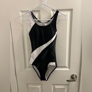 Stylish Black and White Swimsuit